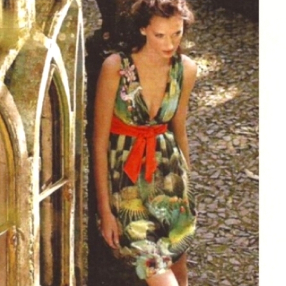 Eva Franco Venus Fly Trap Cactus Print Dress - Picture 1 of 14